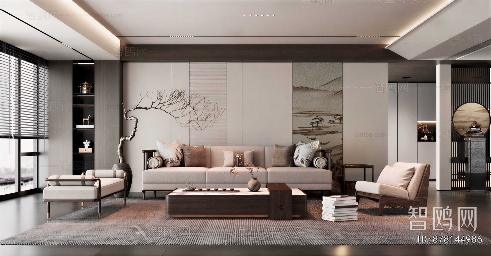 New Chinese Style A Living Room