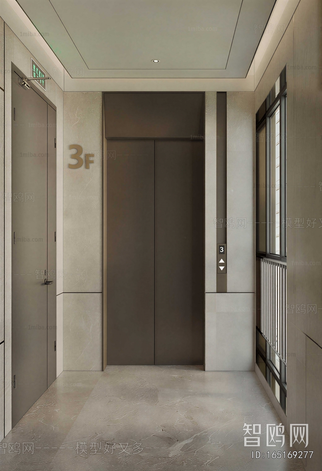 Modern Office Elevator Hall