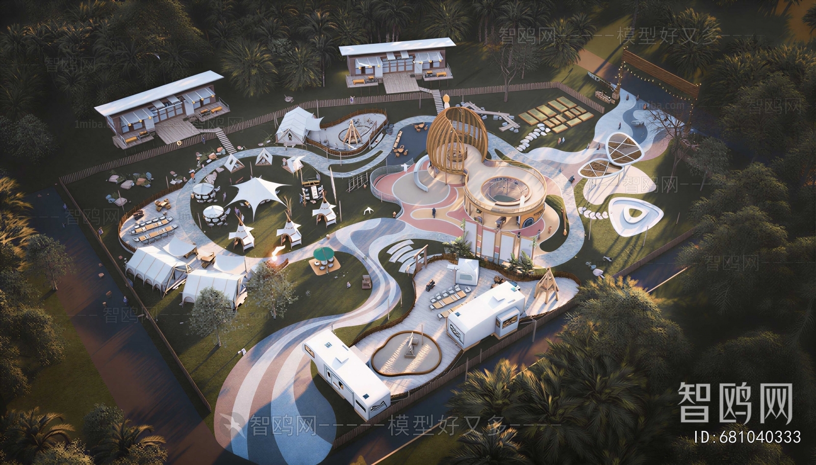 Modern Architectural Bird's-eye View Planning