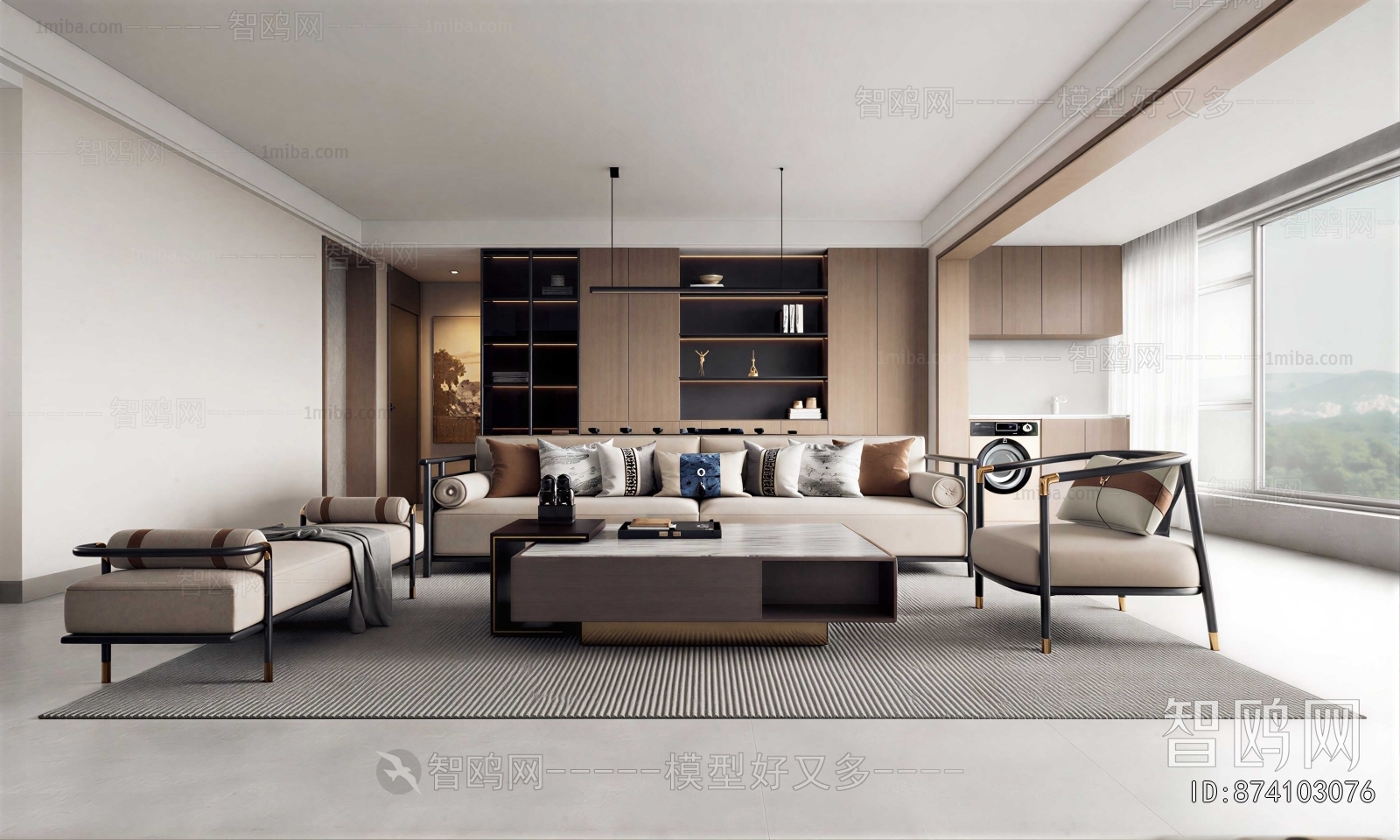 New Chinese Style A Living Room