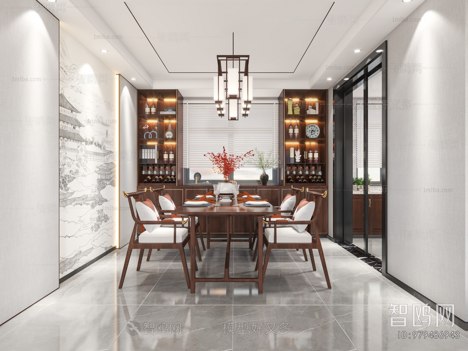 New Chinese Style A Living Room