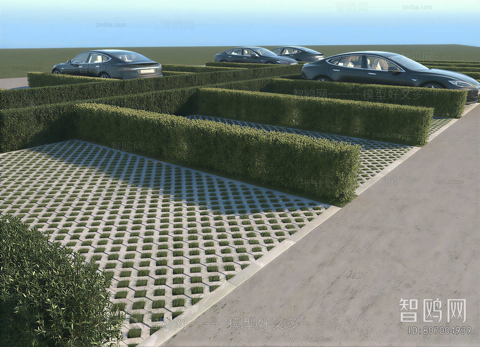 Modern Outdoor Parking Lot