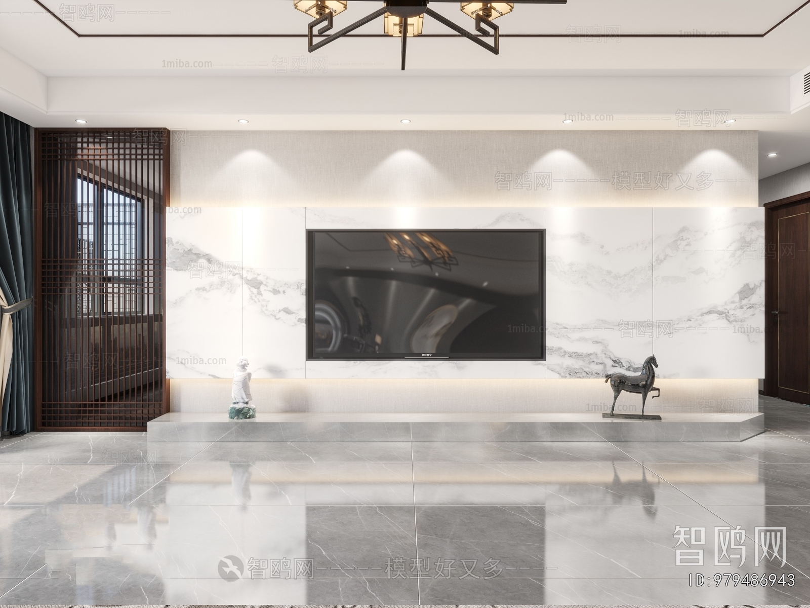 New Chinese Style A Living Room