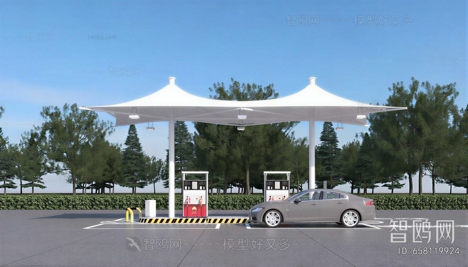 Modern Gas Station