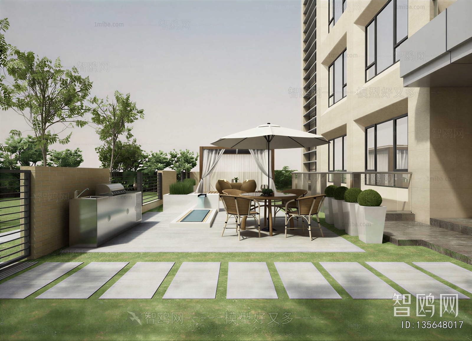 Modern Courtyard/landscape