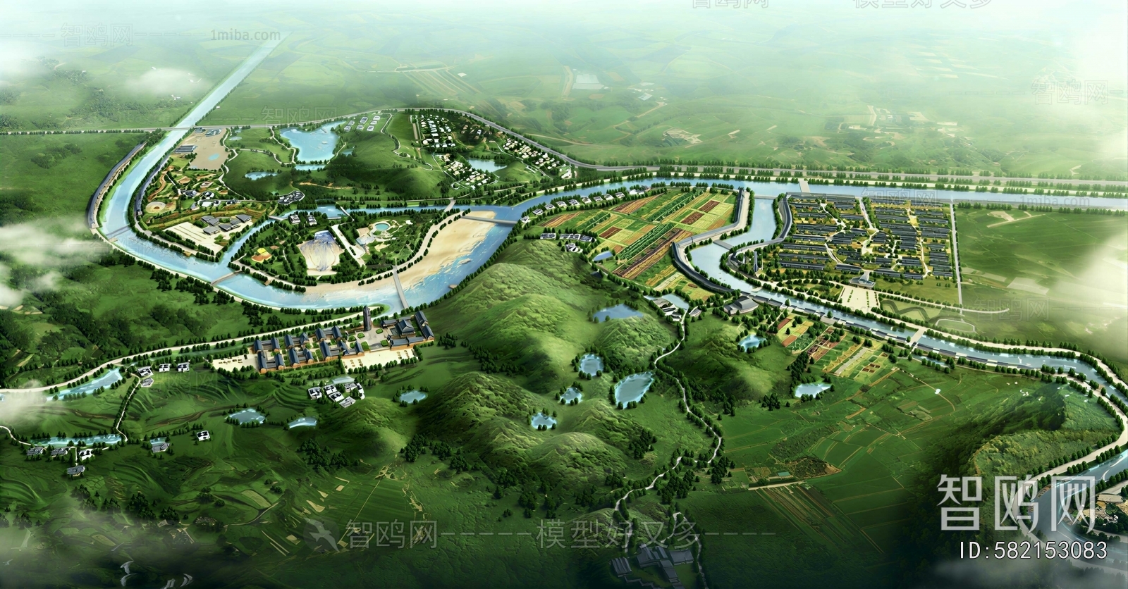 Modern Architectural Bird's-eye View Planning