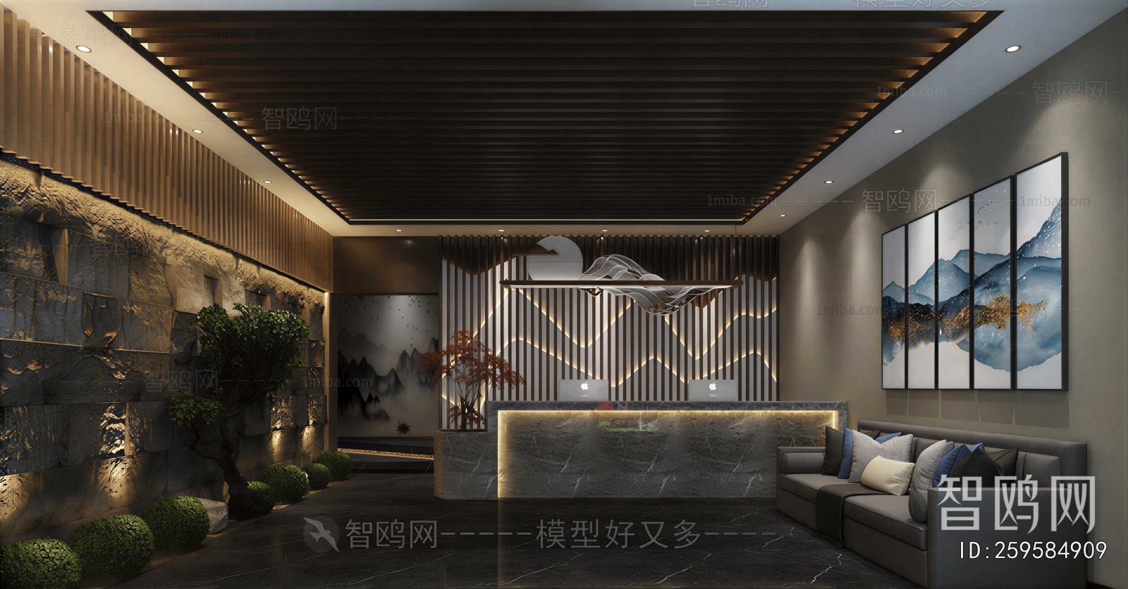 New Chinese Style Office Reception Desk