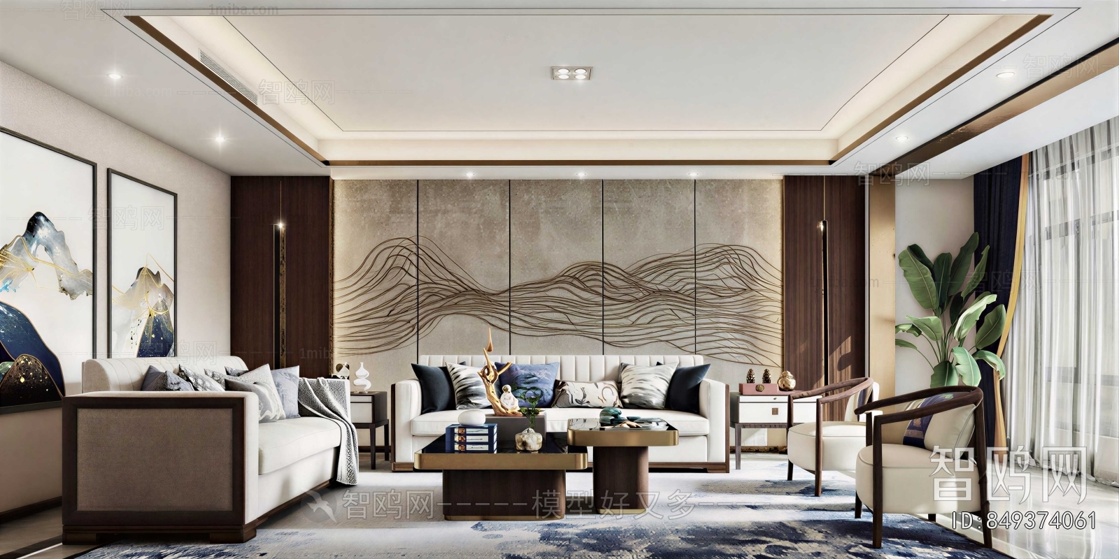 New Chinese Style A Living Room