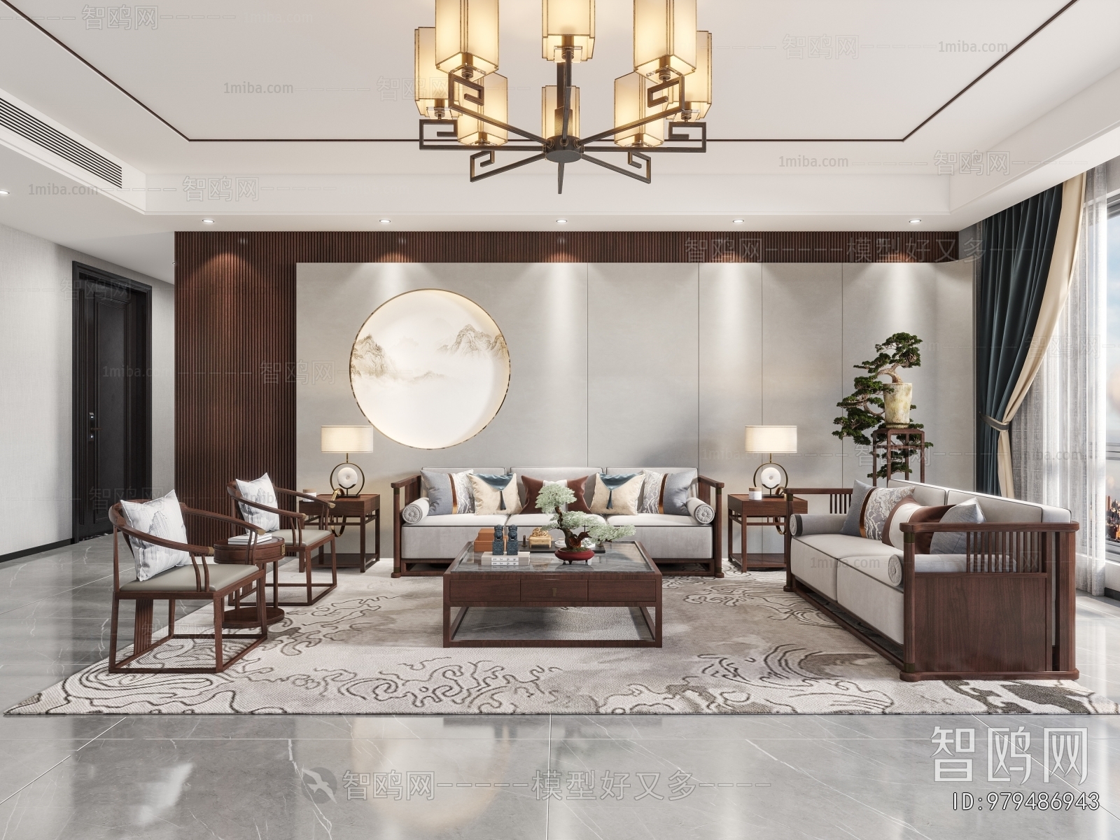 New Chinese Style A Living Room