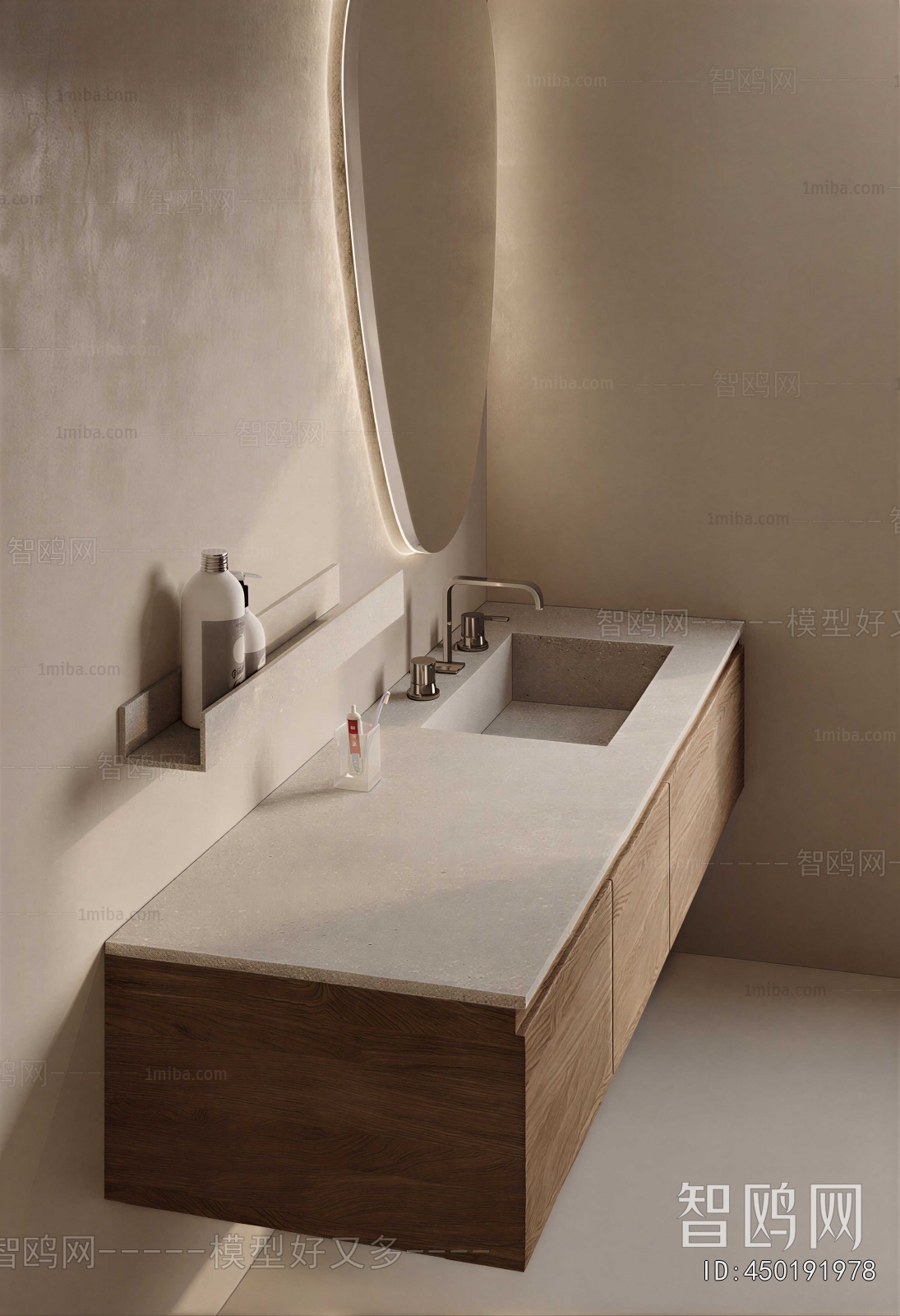 Wabi-sabi Style Bathroom Cabinet