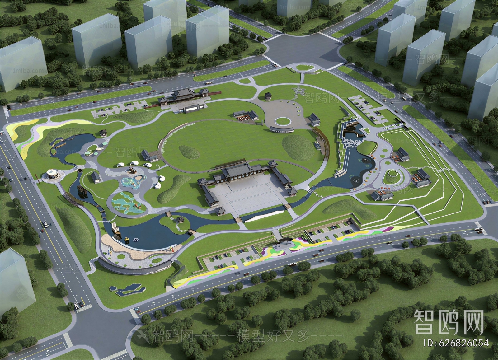 Modern Architectural Bird's-eye View Planning