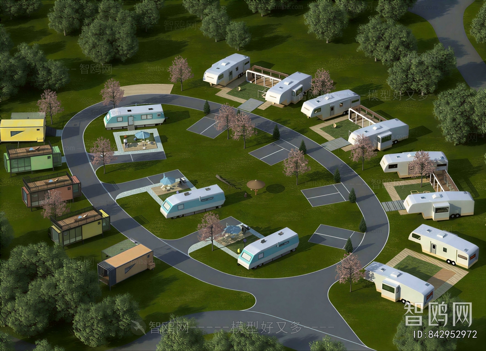 Modern Architectural Bird's-eye View Planning