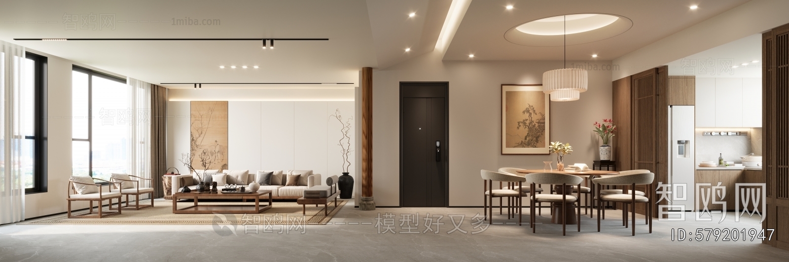 New Chinese Style A Living Room