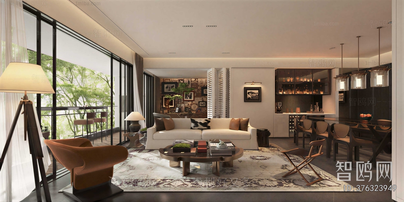 New Chinese Style A Living Room