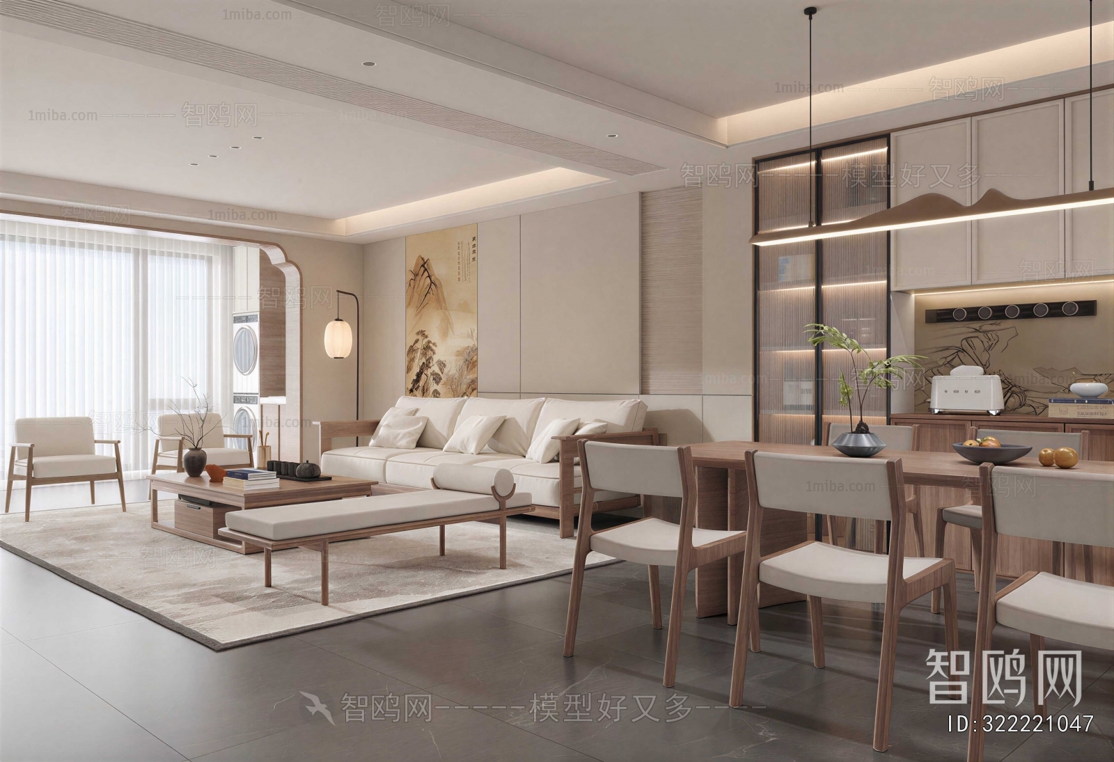 New Chinese Style A Living Room