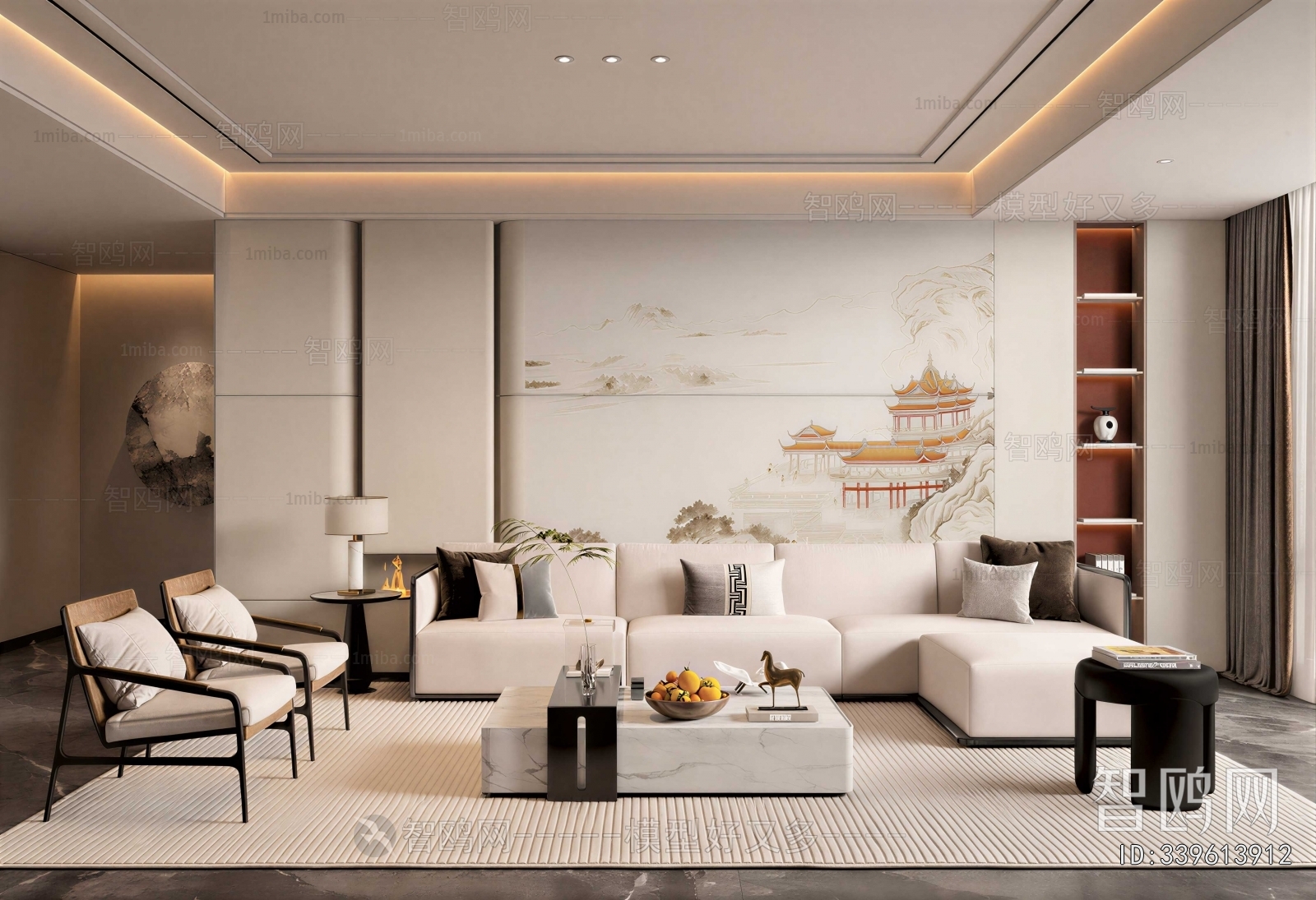 New Chinese Style A Living Room