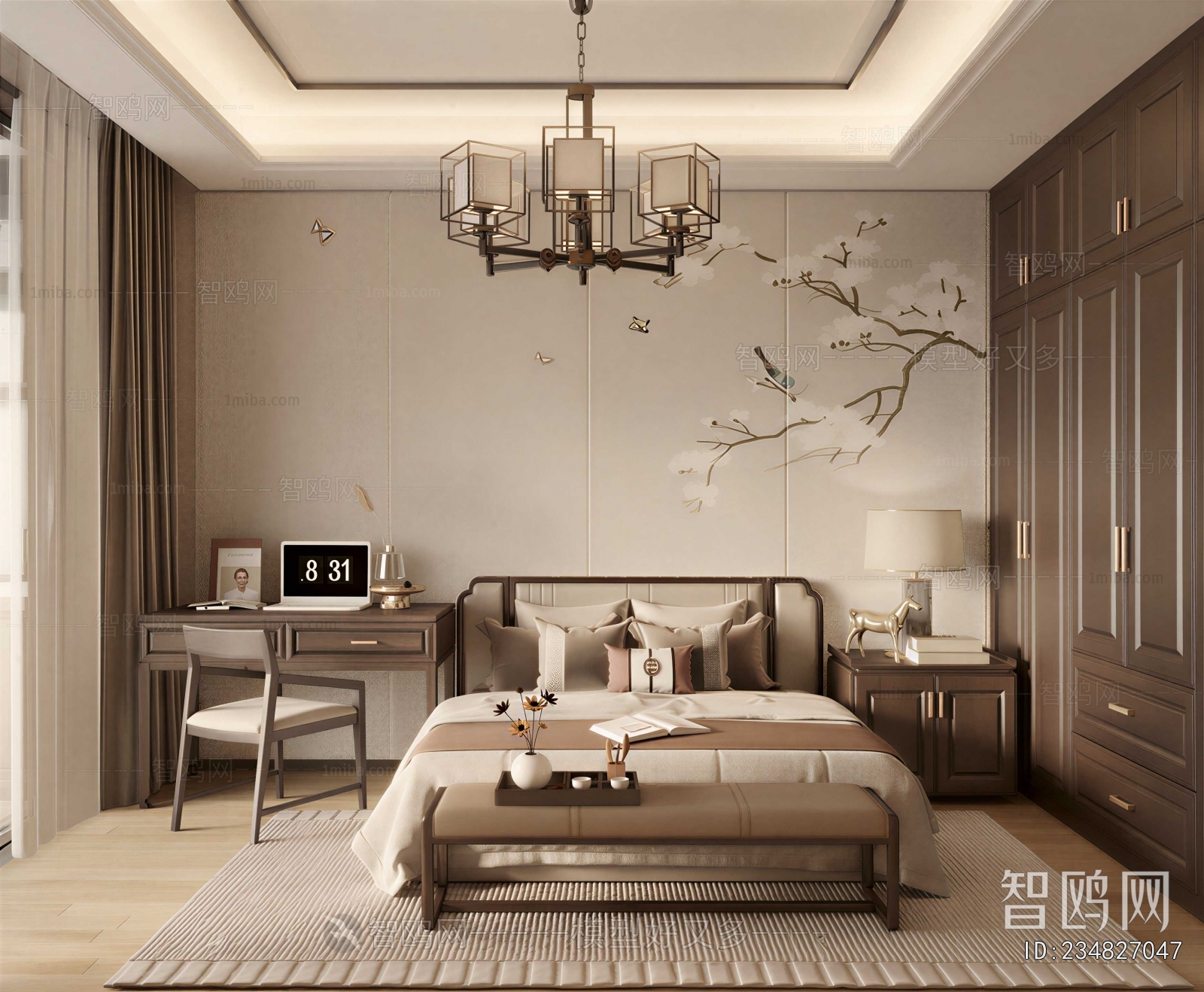 New Chinese Style Bedroom