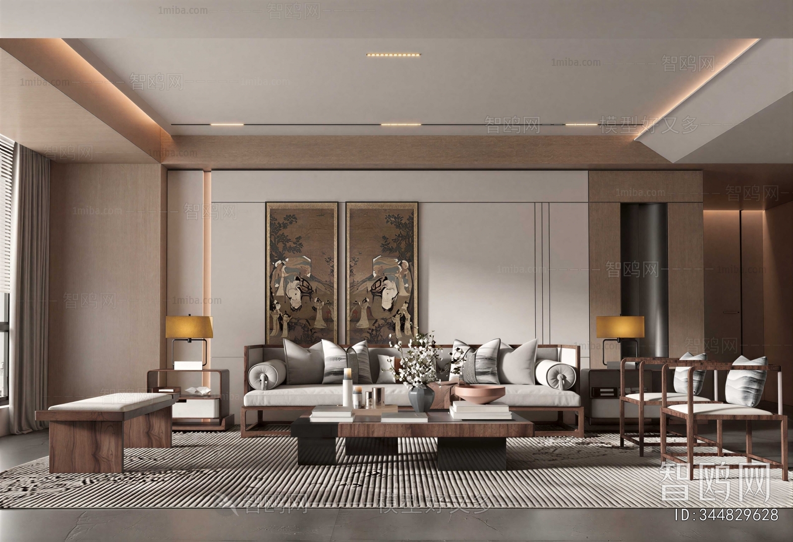 New Chinese Style A Living Room
