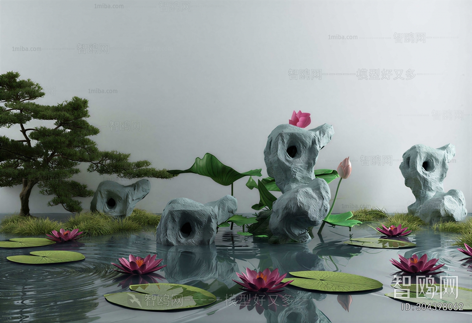 New Chinese Style Rockery Waterscape