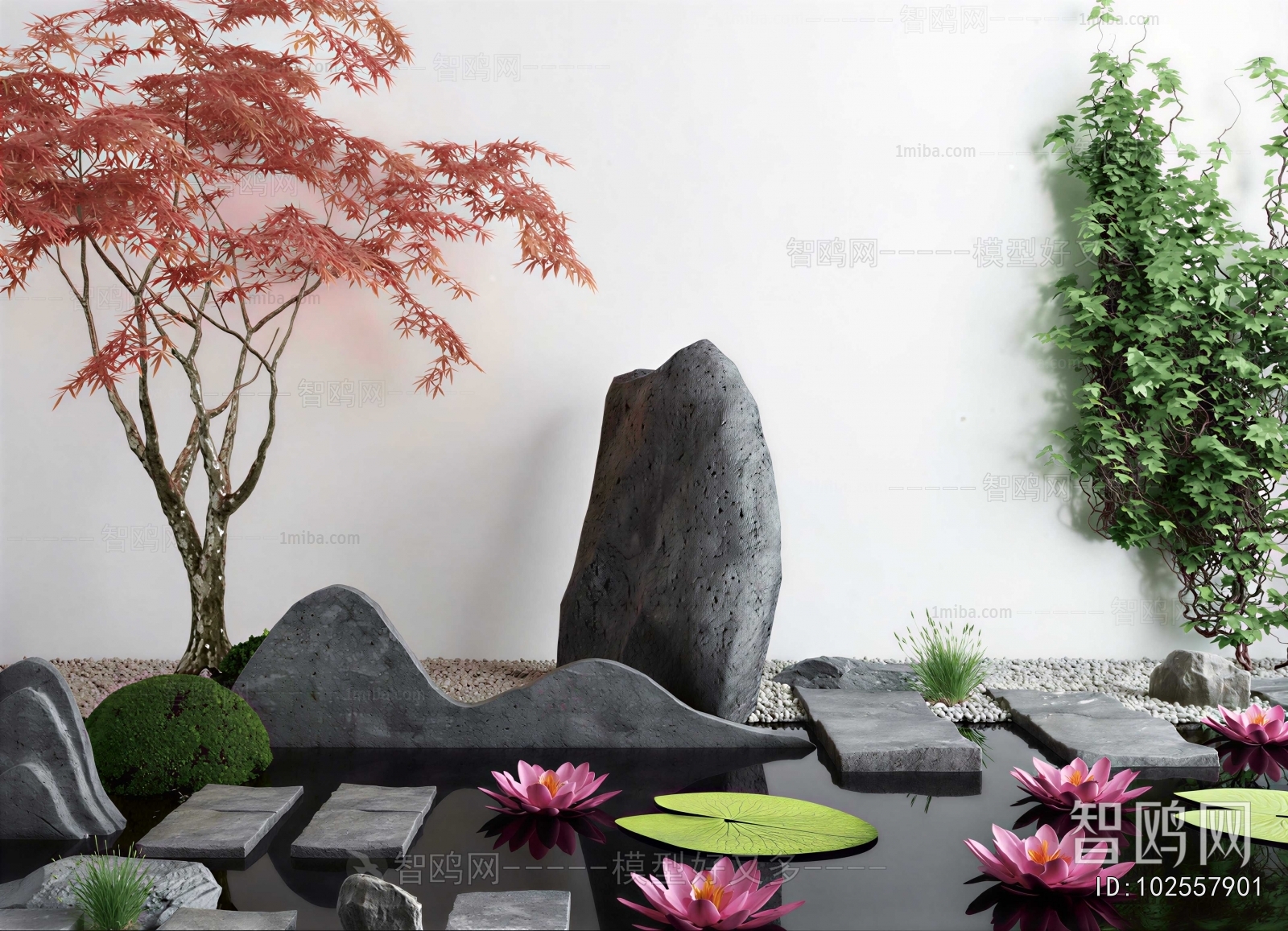 New Chinese Style Rockery Waterscape