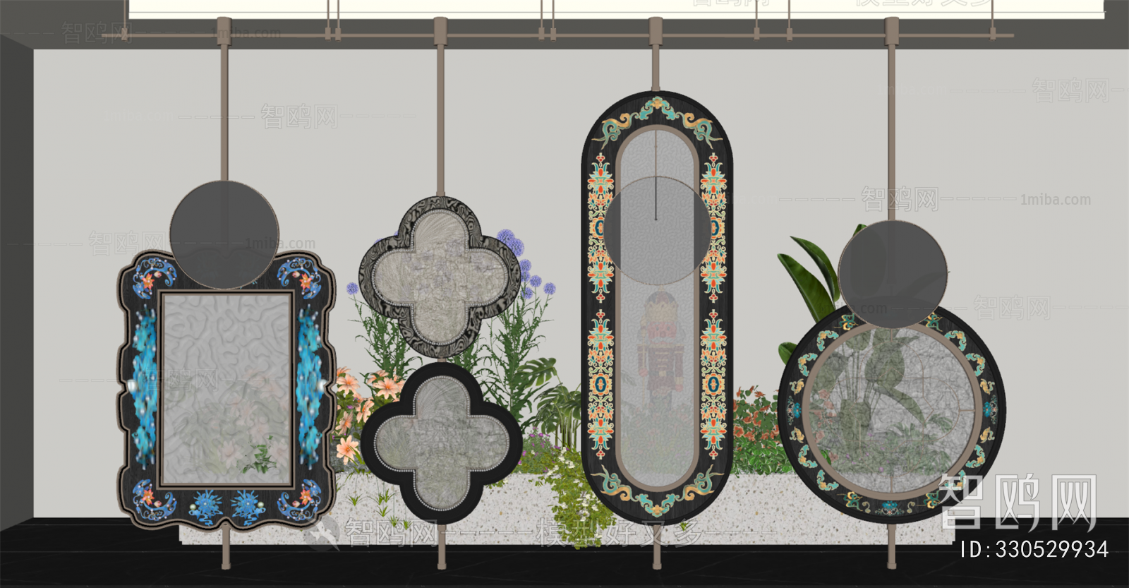 Country Style Glass Screen Partition