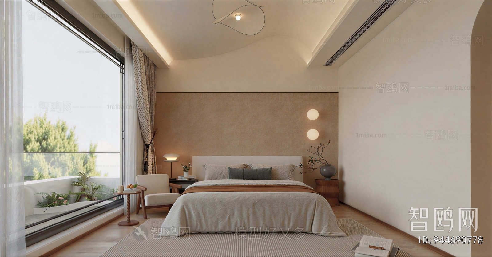 Modern Wabi-sabi Style Bedroom