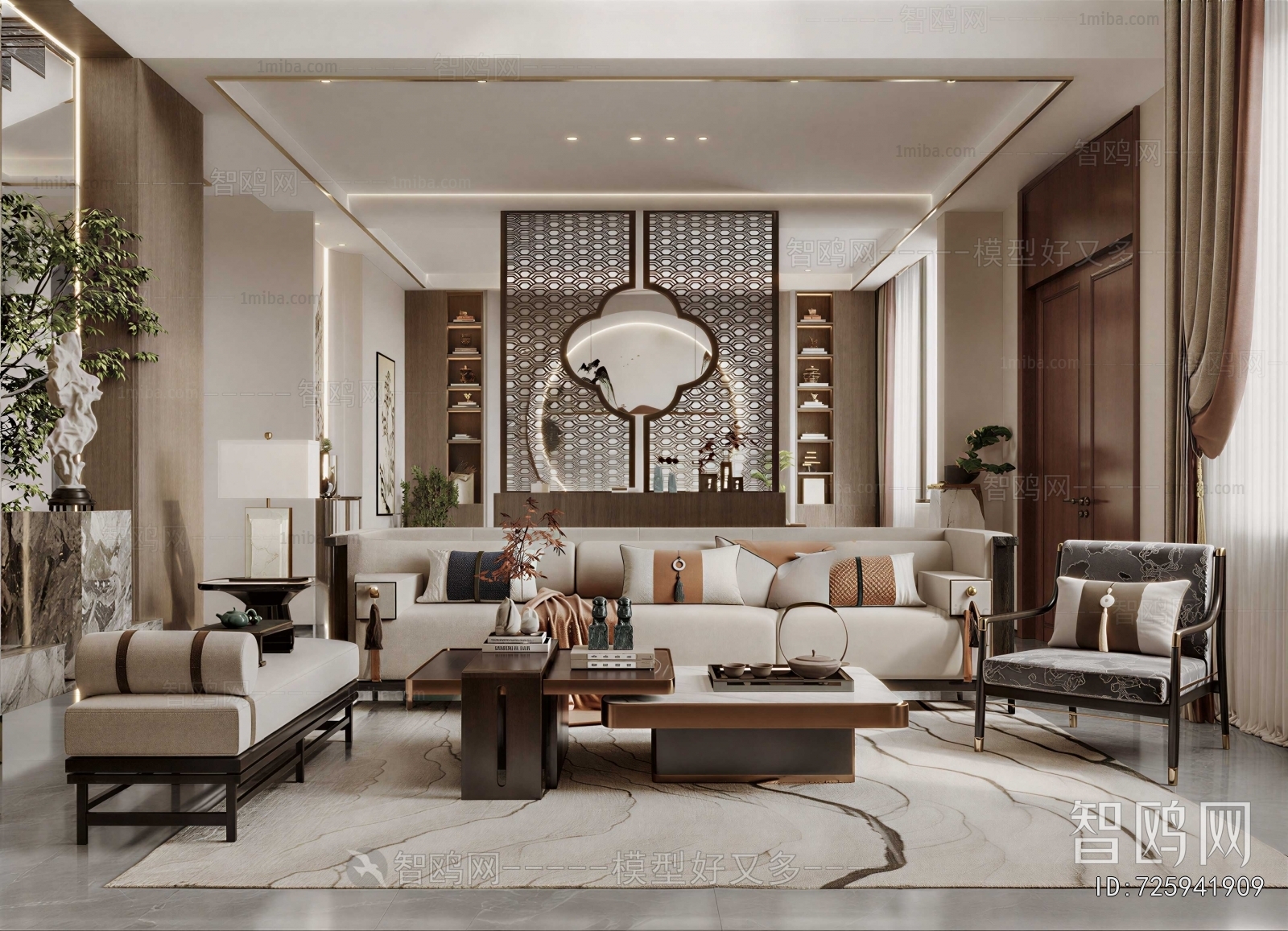 New Chinese Style A Living Room