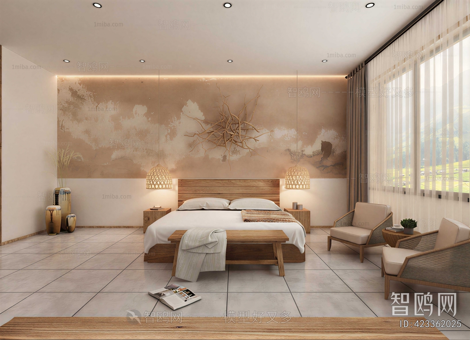 Wabi-sabi Style Bedroom