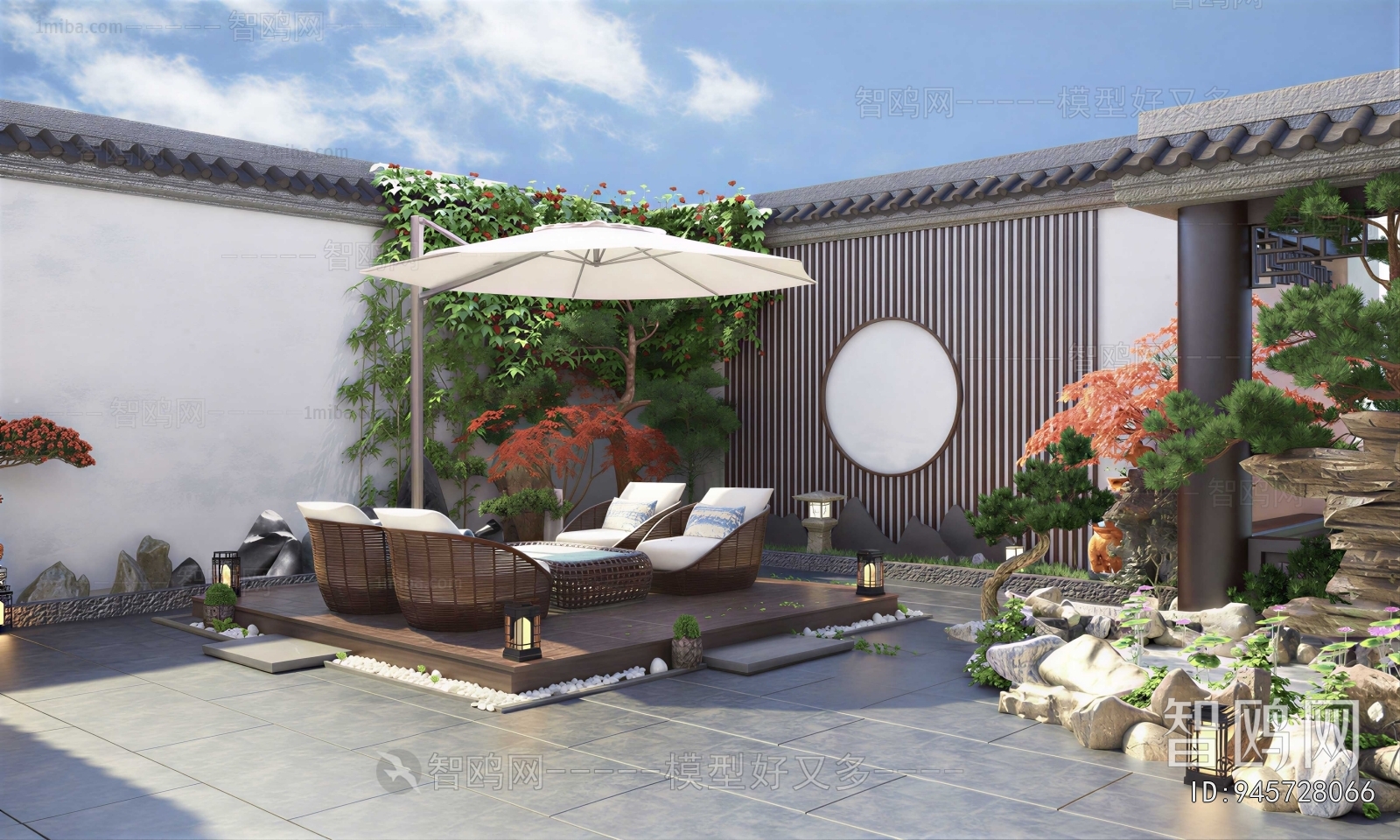 New Chinese Style Courtyard/landscape