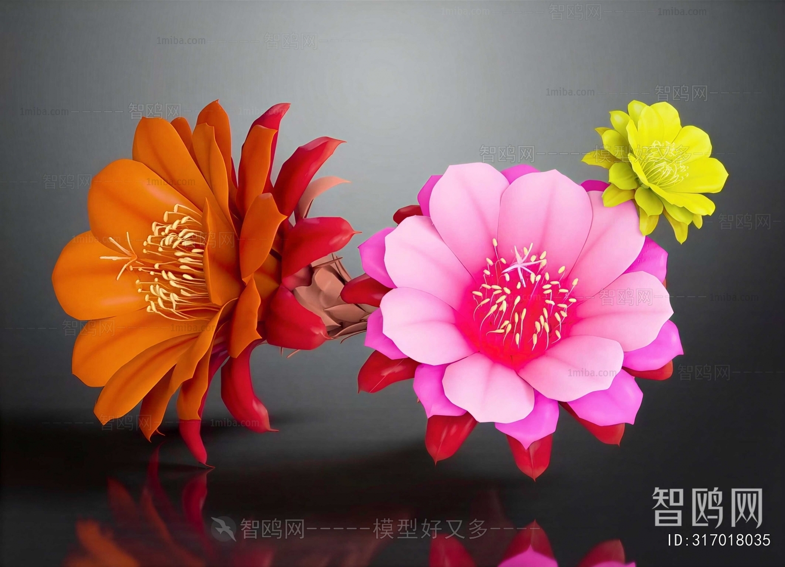 Modern Flowers And Grass