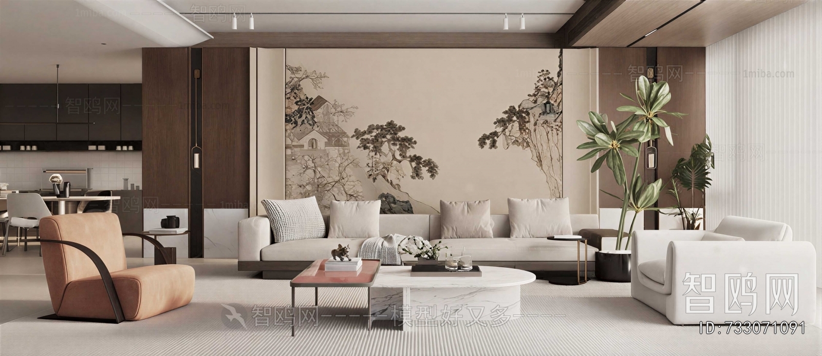 New Chinese Style A Living Room