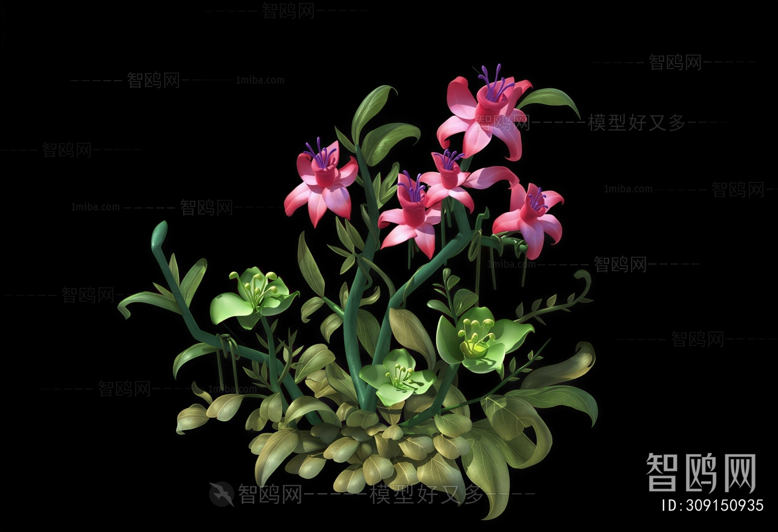 Modern Flowers And Grass