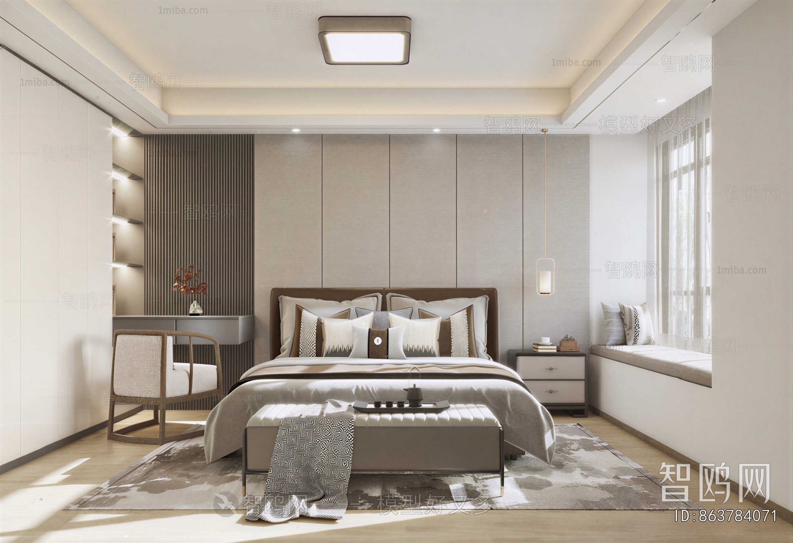 New Chinese Style Bedroom