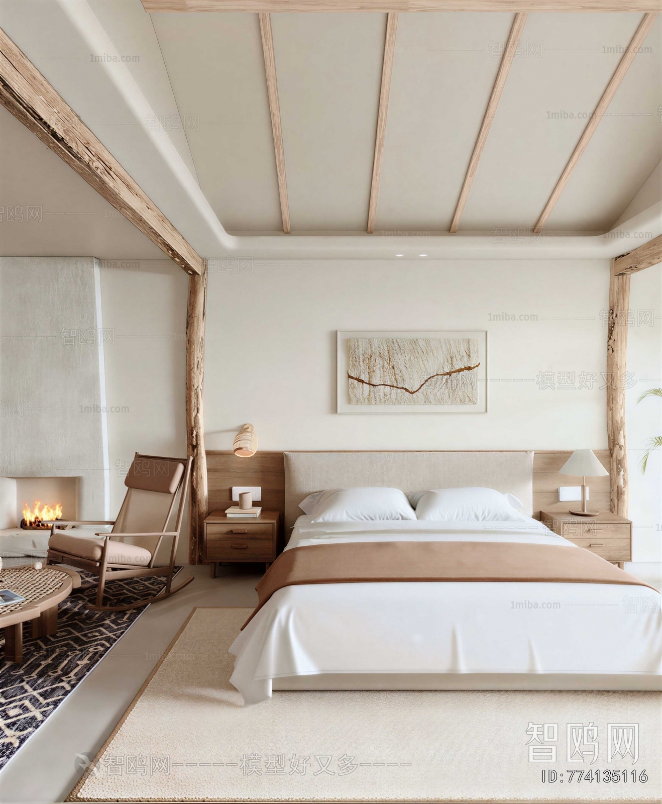 Wabi-sabi Style Guest Room