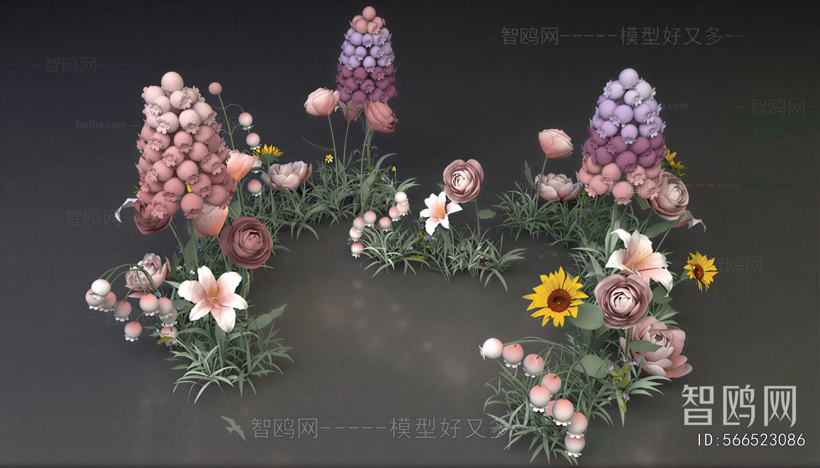 Modern Flowers And Grass