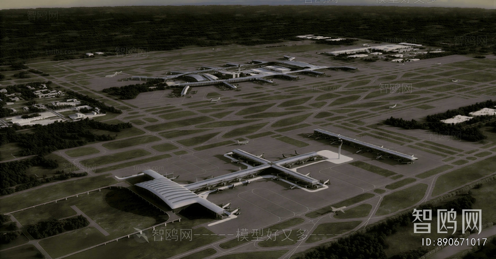 Modern Architectural Bird's-eye View Planning