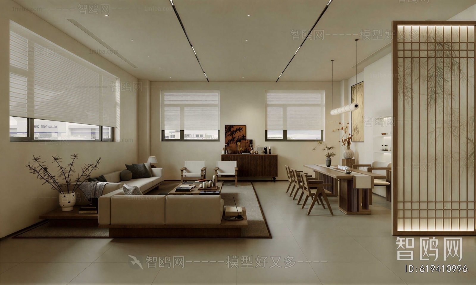 New Chinese Style A Living Room