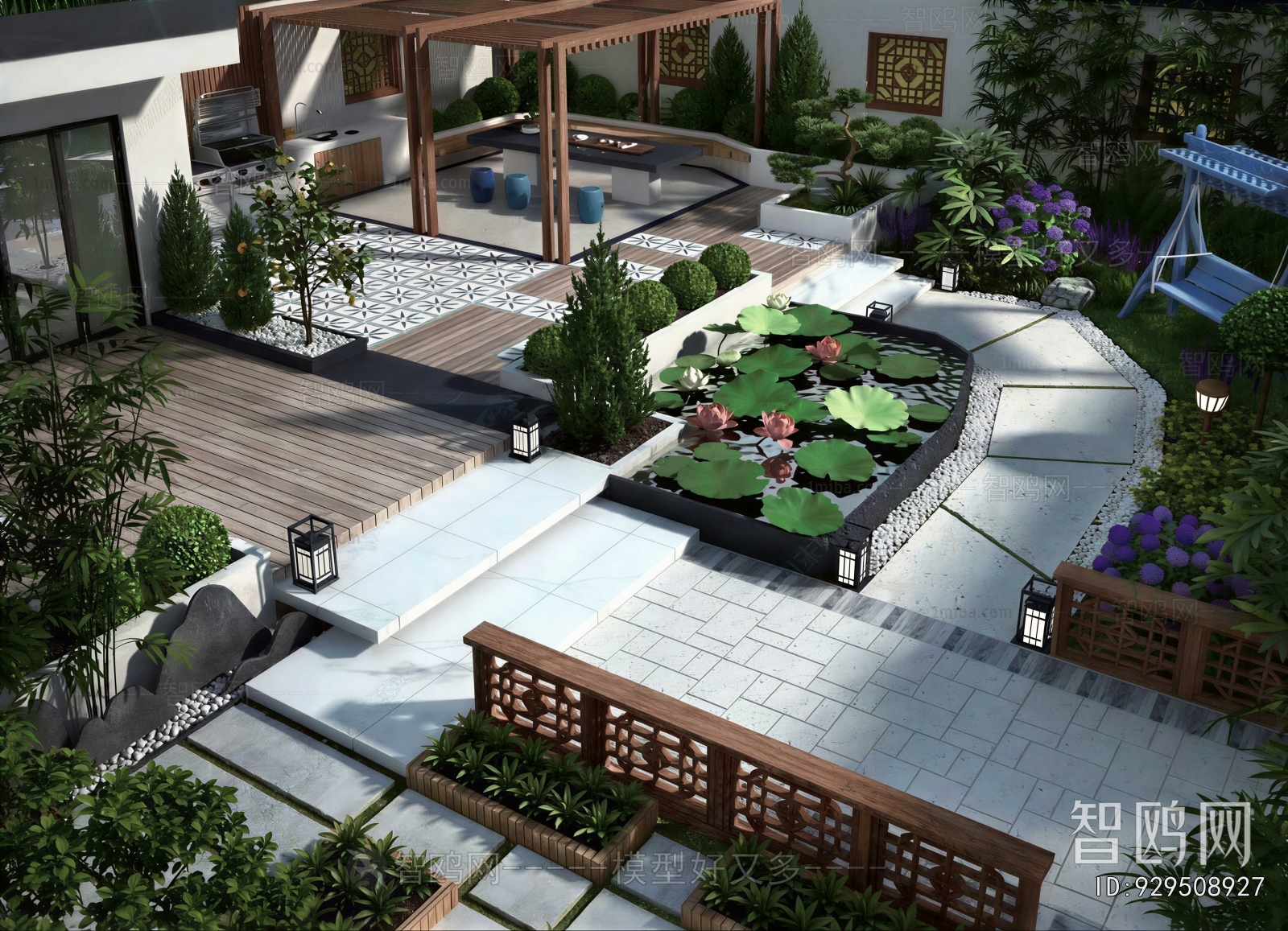 New Chinese Style Courtyard/landscape