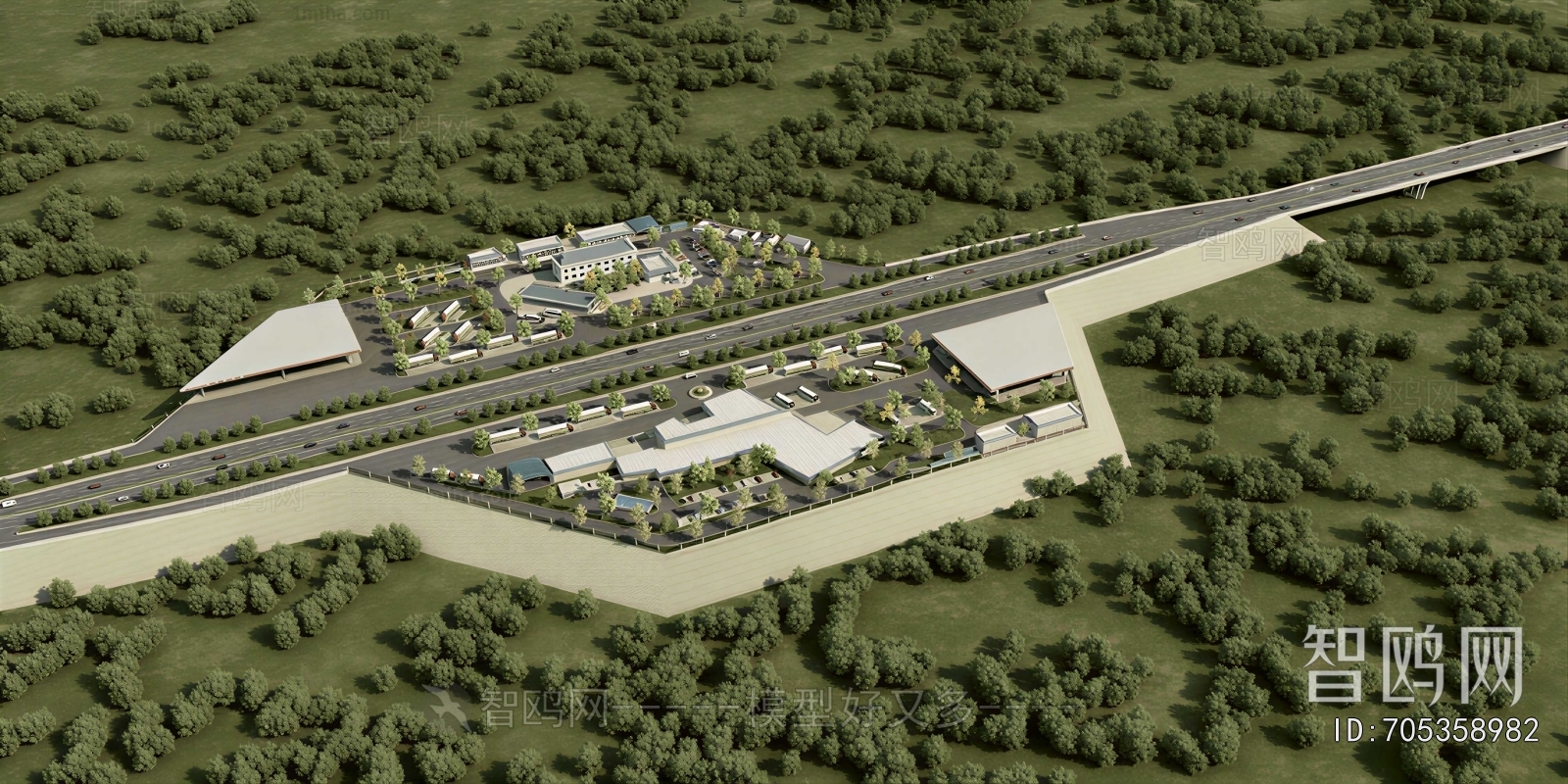 Modern Architectural Bird's-eye View Planning