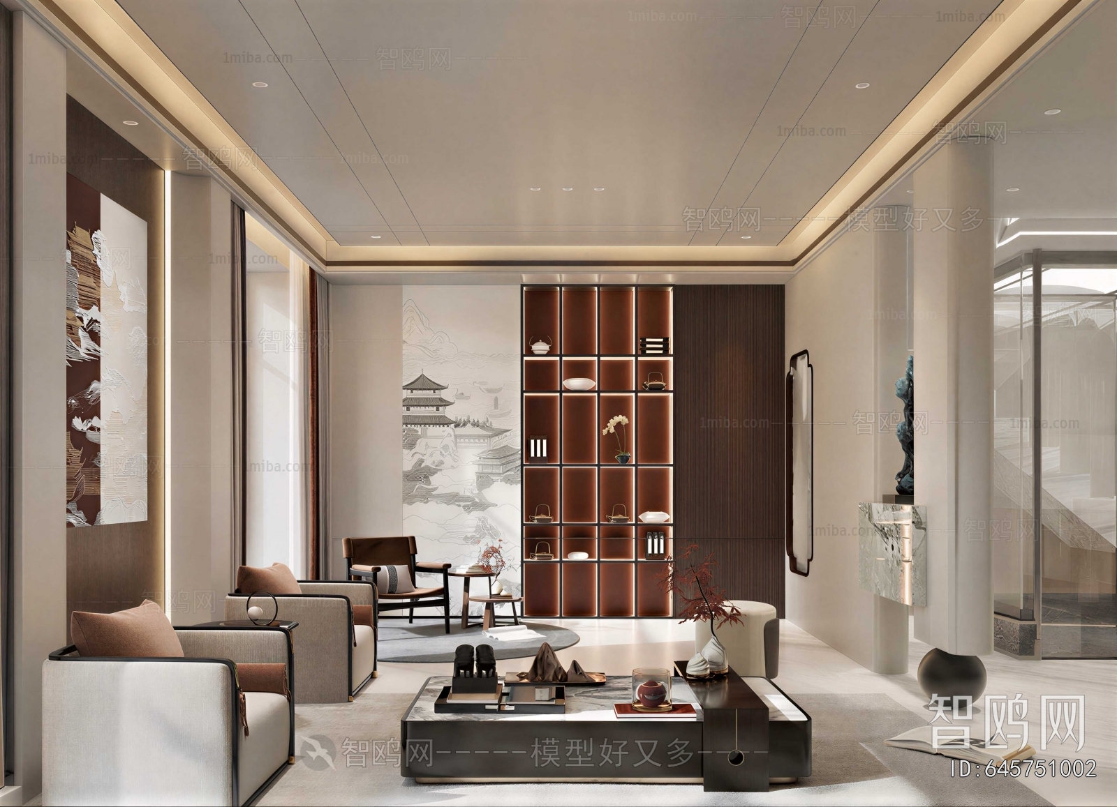 New Chinese Style A Living Room