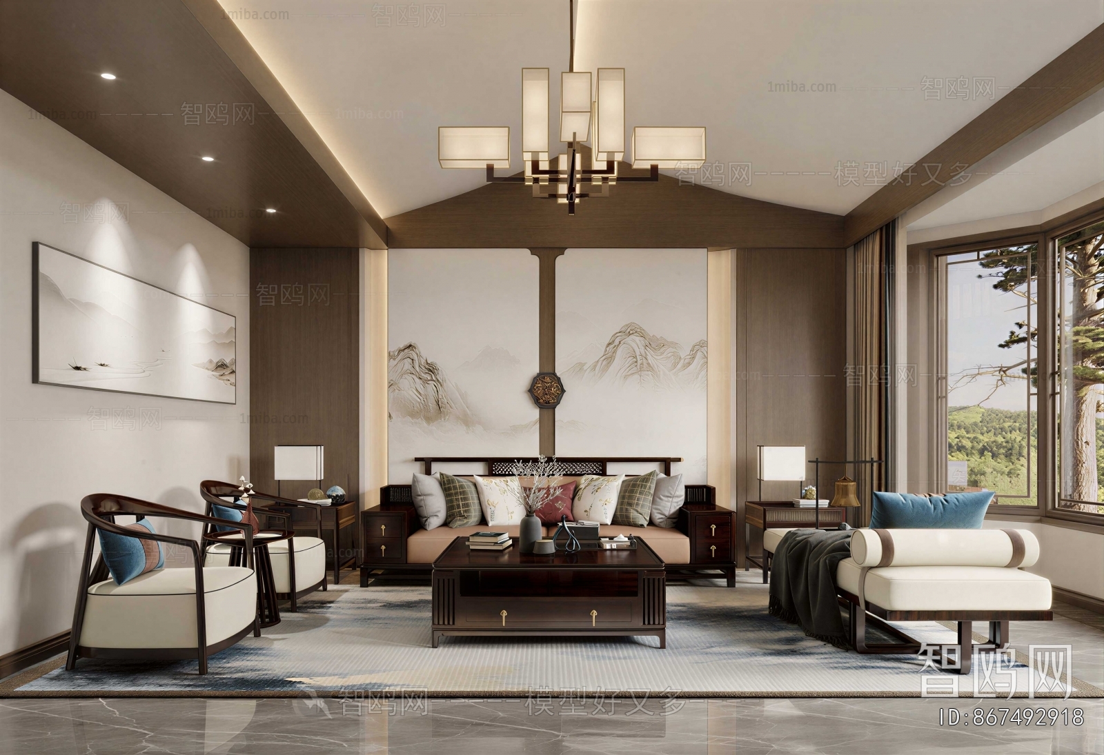 New Chinese Style A Living Room