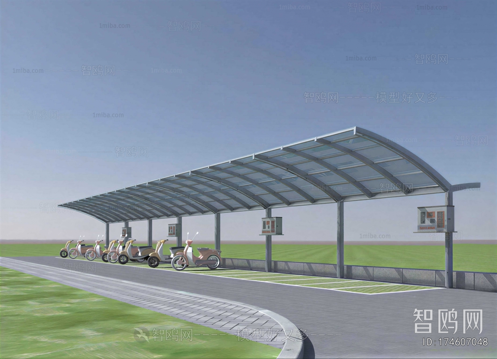 Modern Outdoor Parking Lot