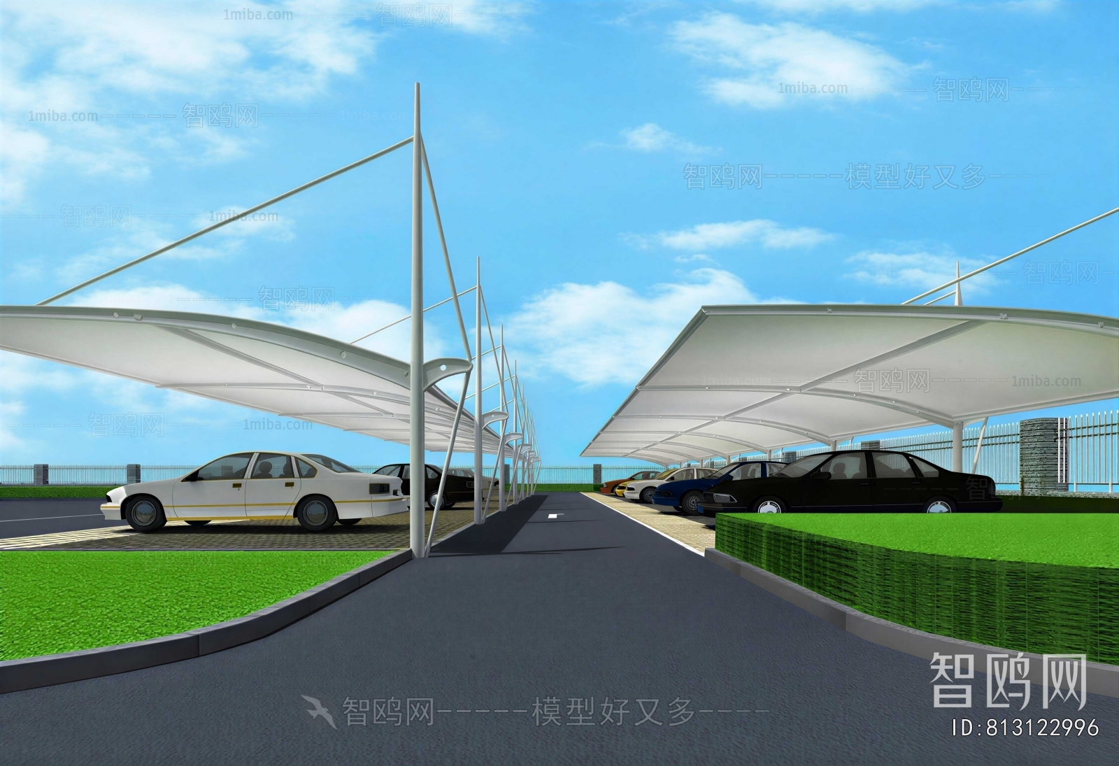 Modern Outdoor Parking Lot