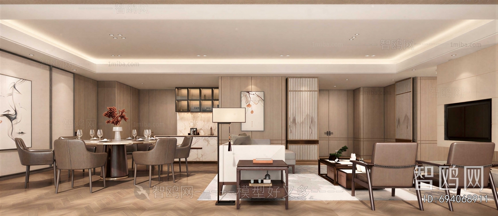 New Chinese Style A Living Room