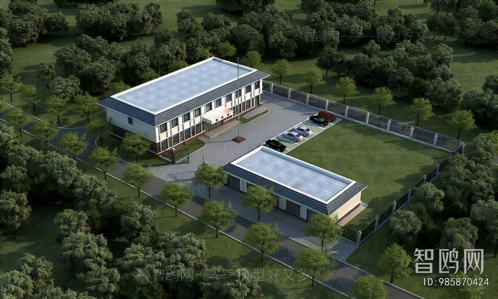 Modern Architectural Bird's-eye View Planning