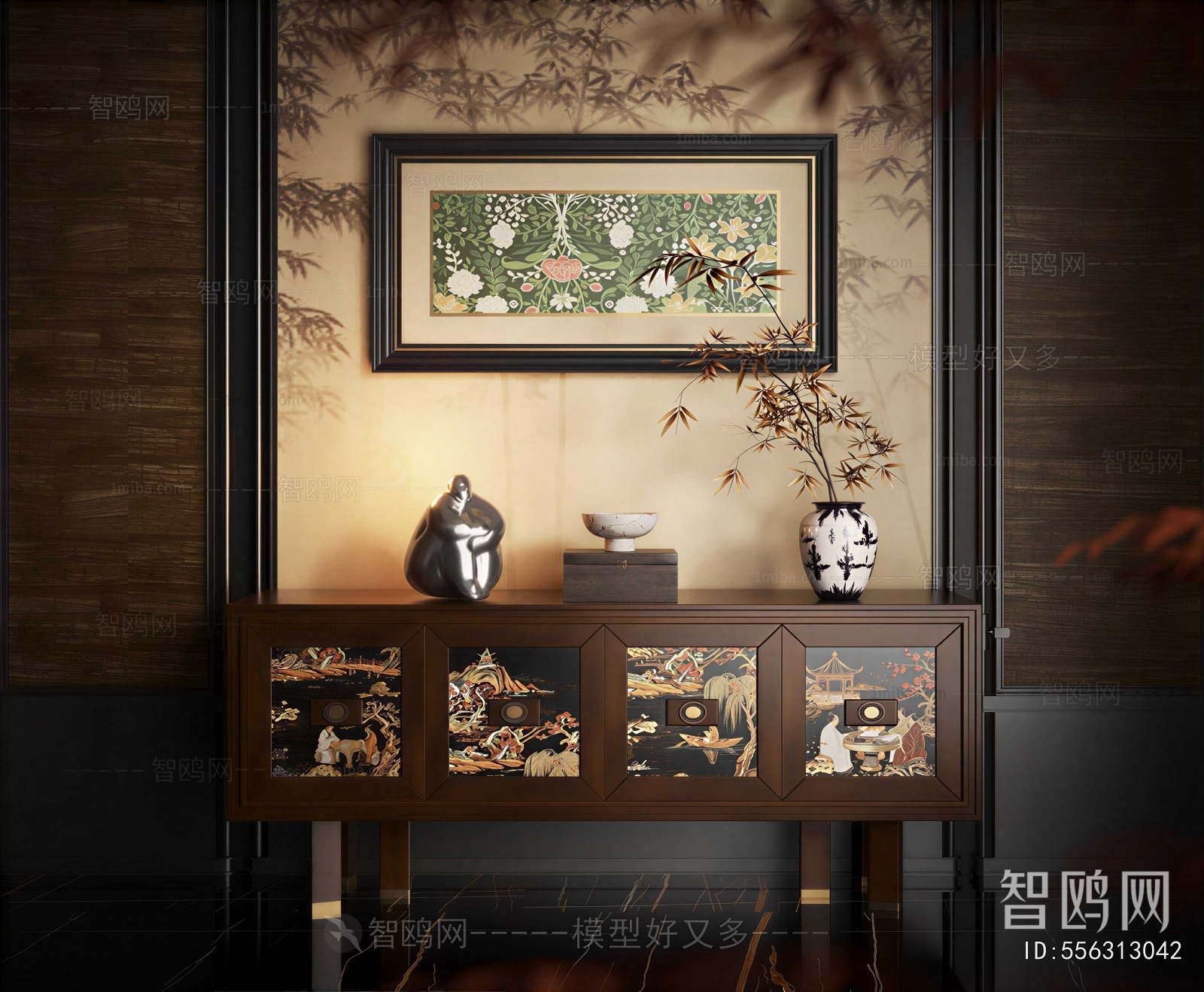 New Chinese Style Entrance Cabinet