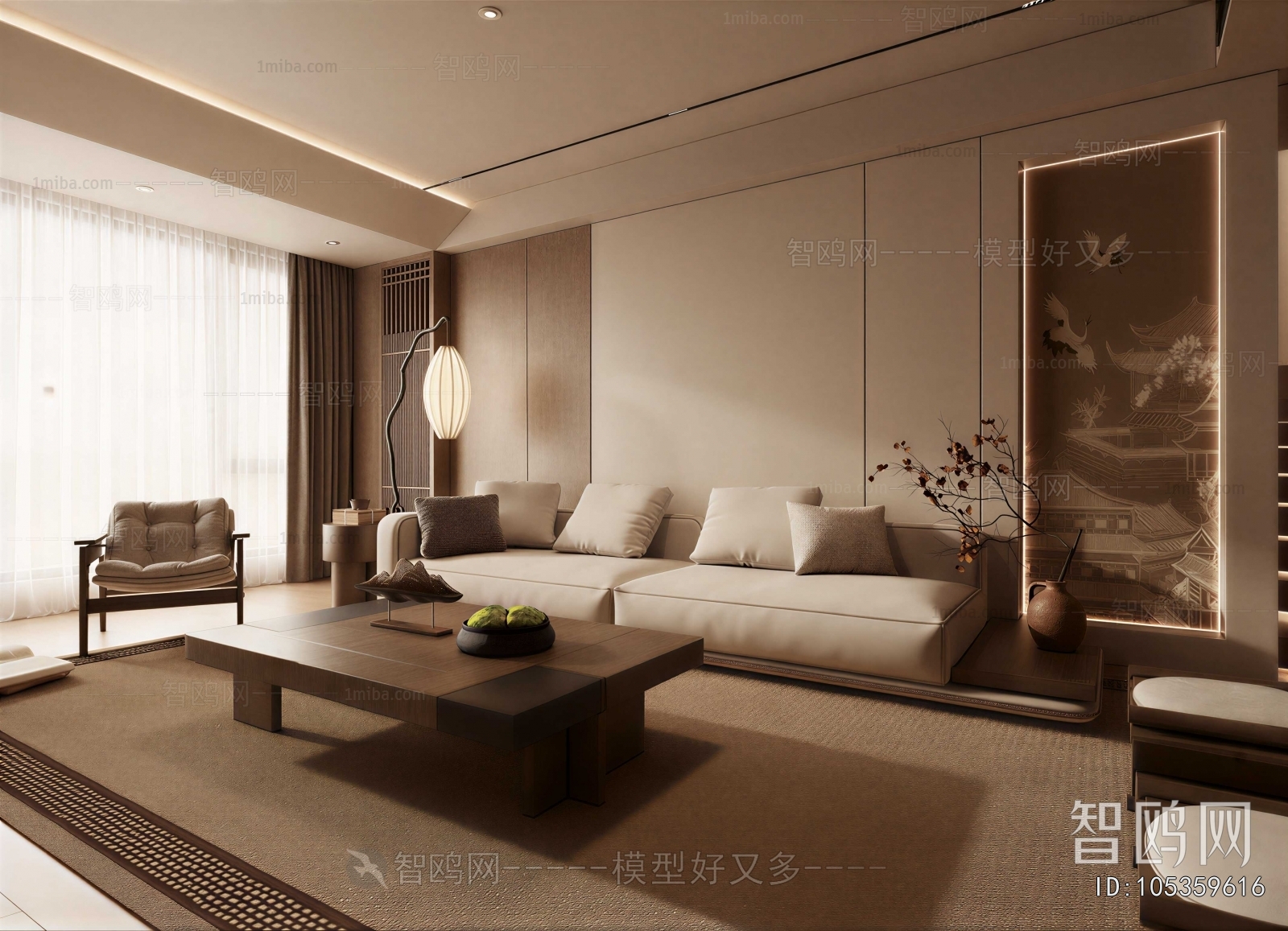 New Chinese Style A Living Room