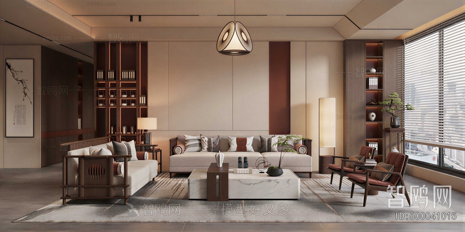 New Chinese Style A Living Room