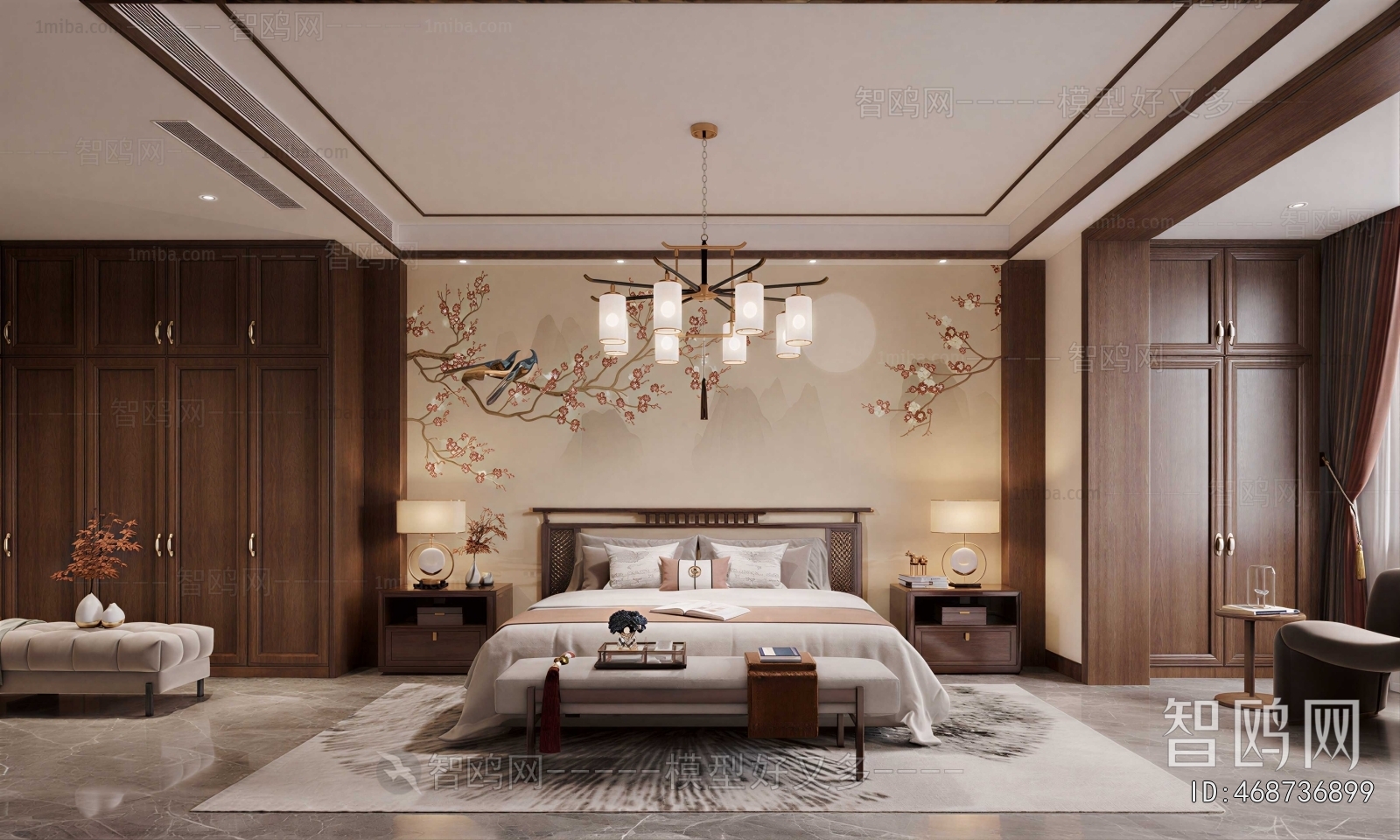 New Chinese Style Bedroom