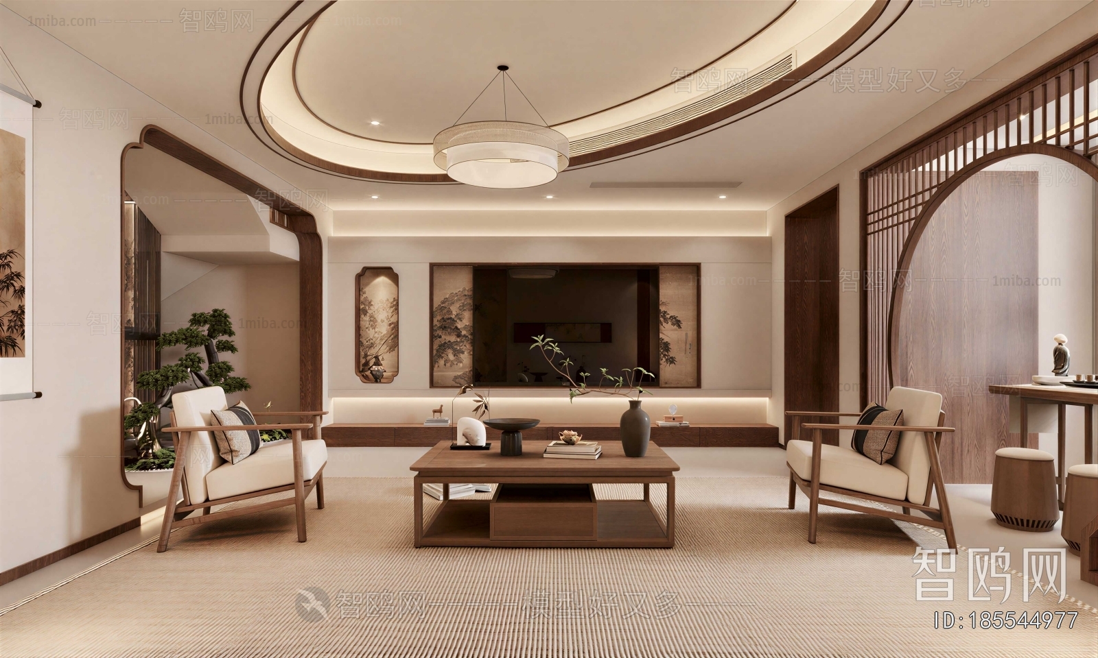 New Chinese Style A Living Room